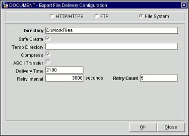 OXI Delivery Configuration